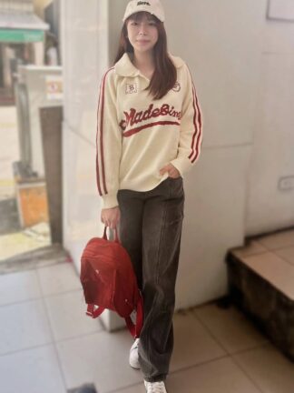 美式風翻領毛衣