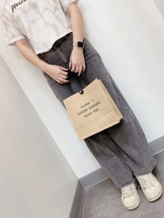字母麻布提袋