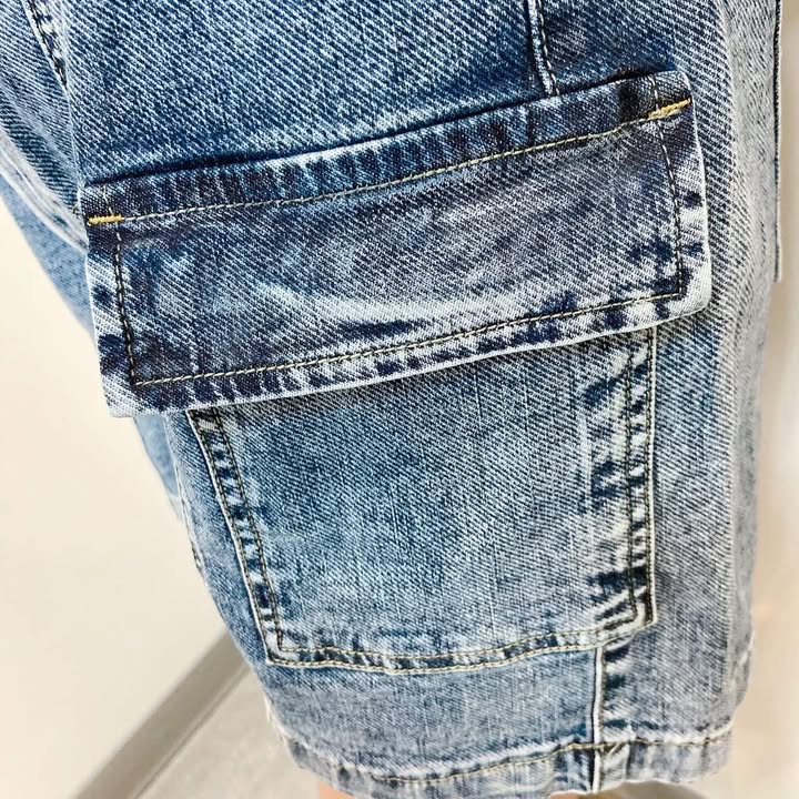 牛仔工裝短褲 - Image 10