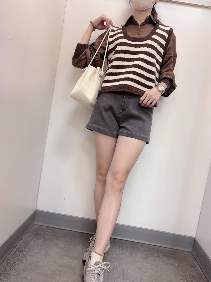 顯瘦視覺效果黑灰短褲 - Image 8