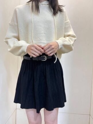 針織短裙（附皮帶）