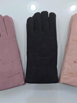 內刷毛質感柔軟手指觸控淑女手套