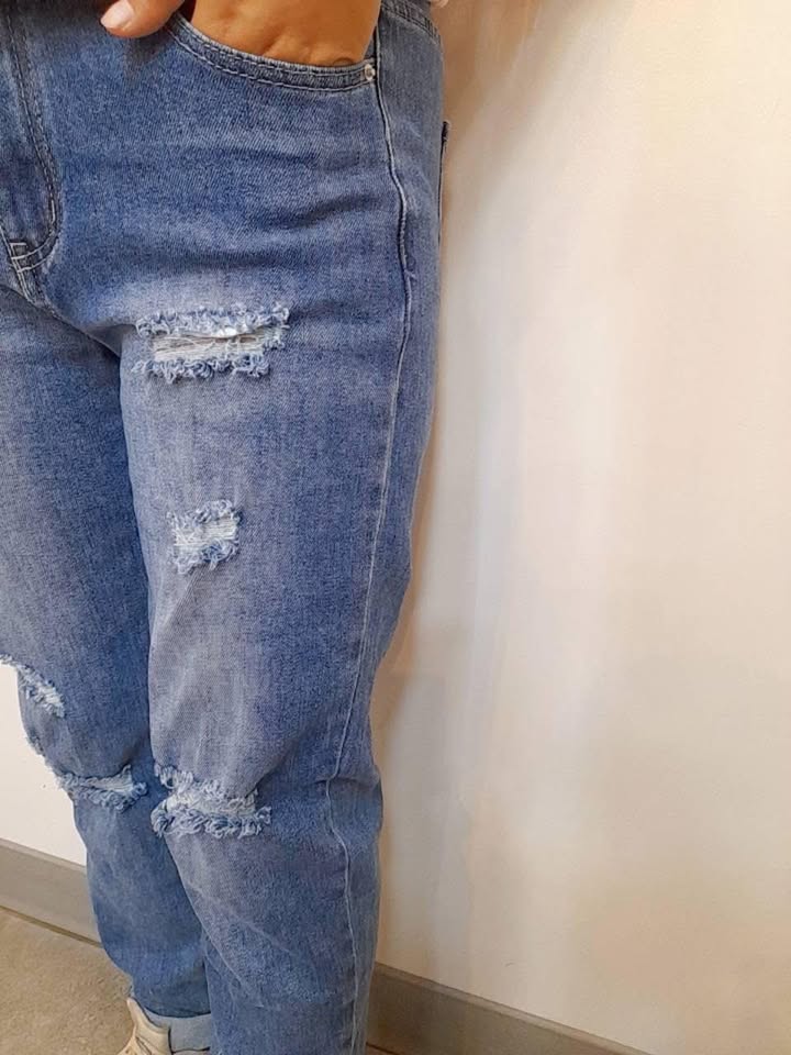 寬鬆隨性剪裁刷破男友褲:圖片 8