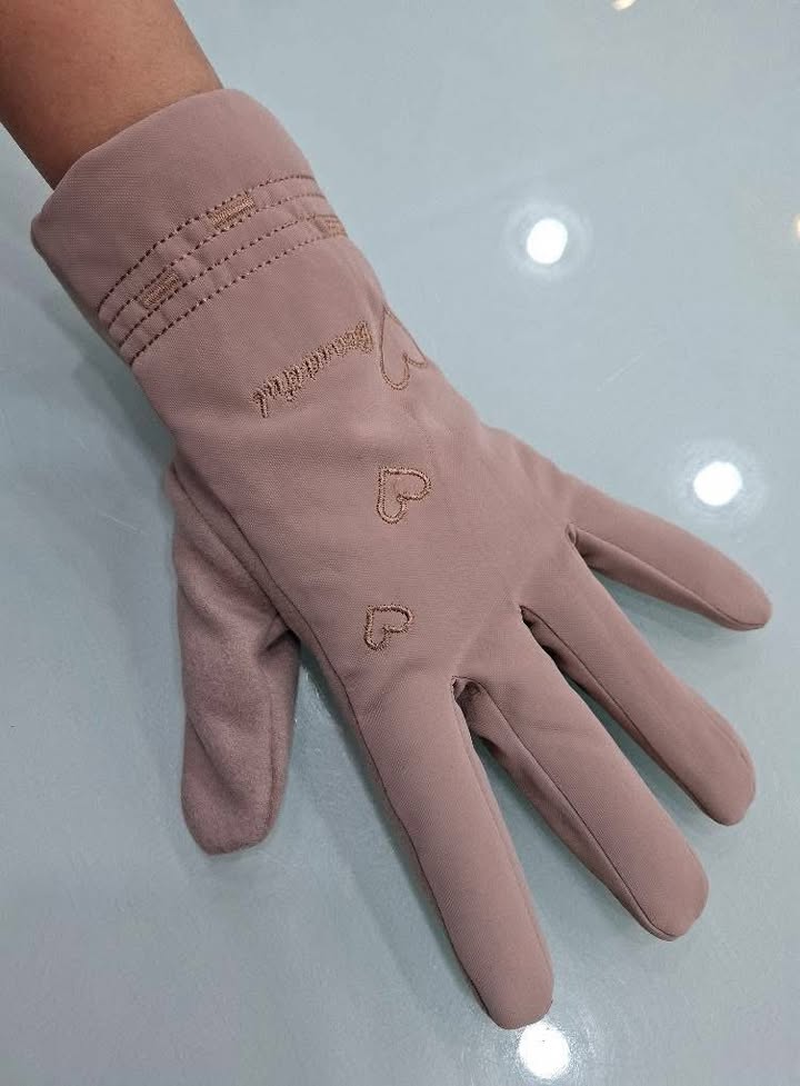 內刷毛質感柔軟手指觸控淑女手套:圖片 9