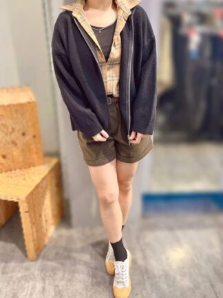 雙拉鍊針織外套