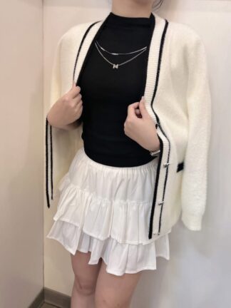 愛心扣滾邊毛料外套