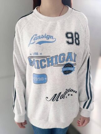 美式個性寬鬆大學T