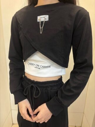 兩件式短版上衣