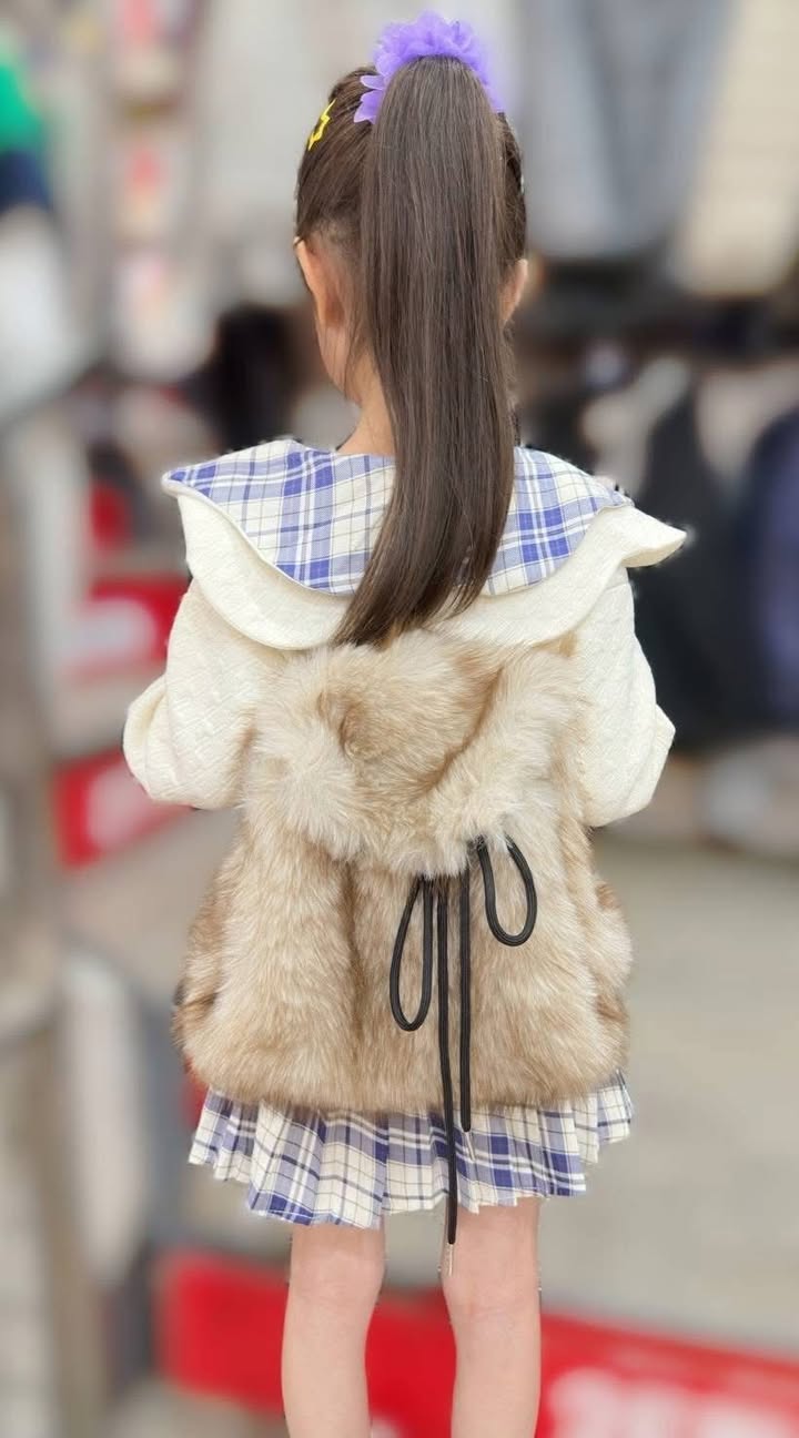 絨毛束口後背包:圖片 4