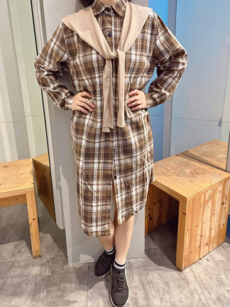 格紋襯衫洋裝