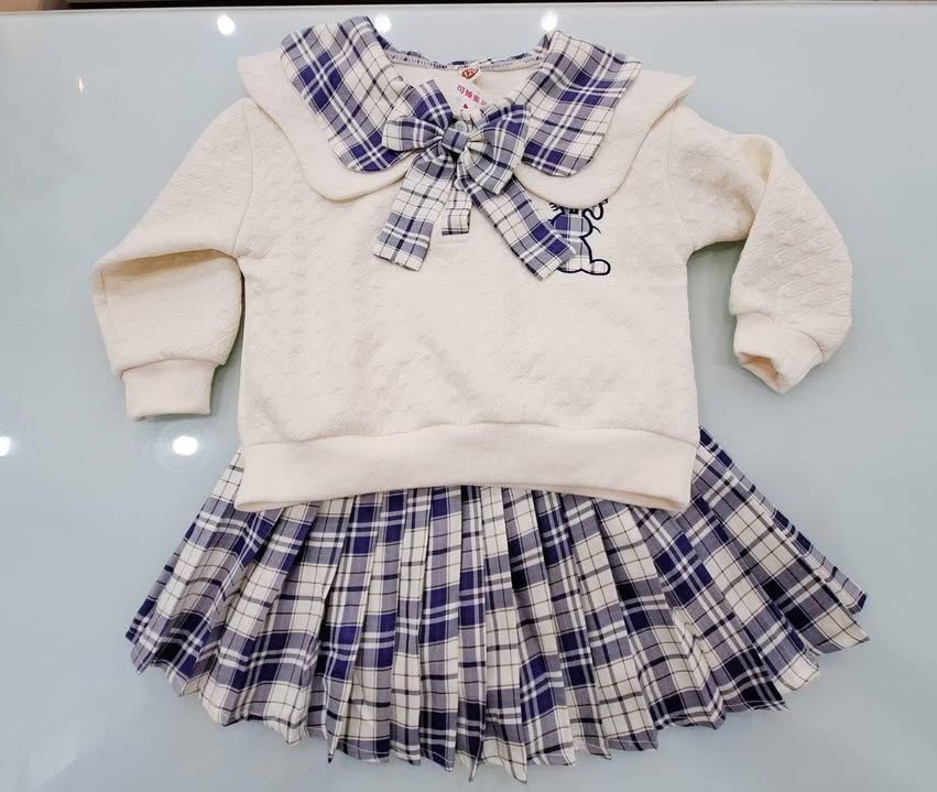 童裝水手服格子休閒套裝:圖片 4