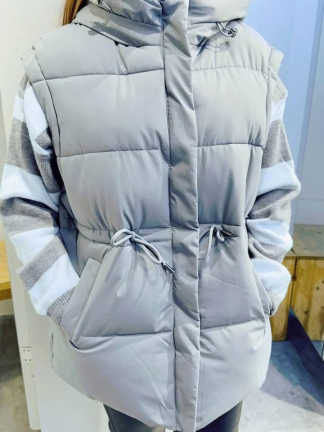 連帽兩穿式鋪棉背心外套