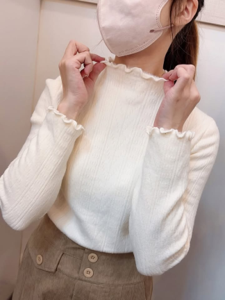 質感捲邊內刷毛內搭上衣