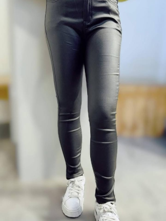 甜酷風修身皮長褲