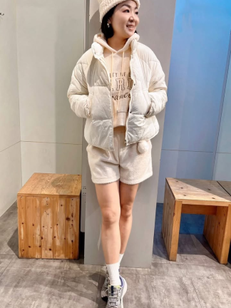 菱格壓紋鋪棉外套