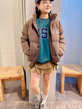 斜壓紋鋪棉外套