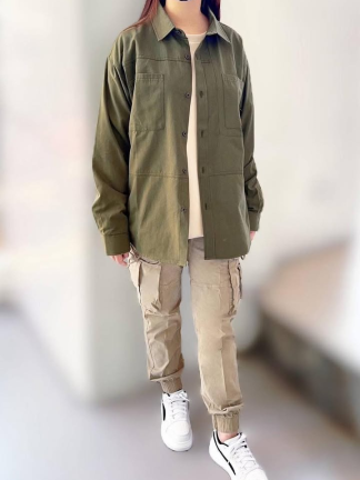 文青風素色挺版襯衫