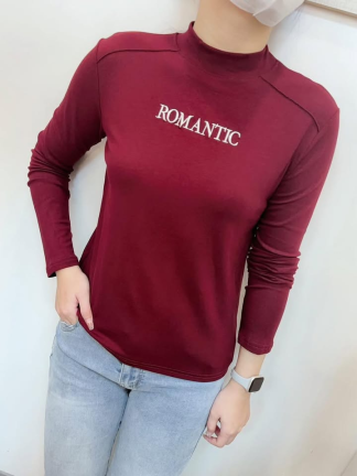 羅馬字母刺繡長袖上衣