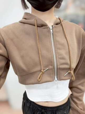 韓系短版連帽外套