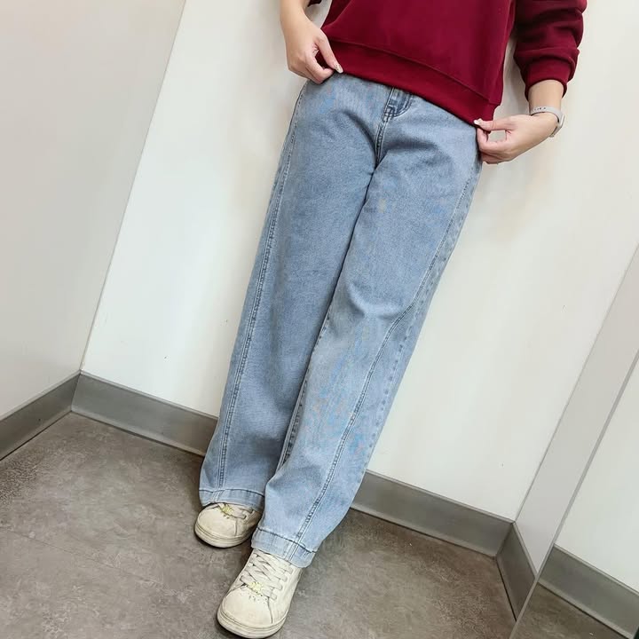 寬版直筒牛仔褲 - Image 6