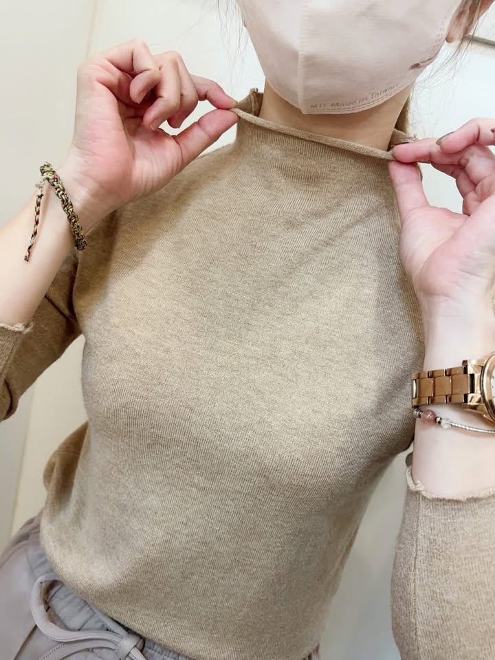 簡約素面針織上衣:圖片 6