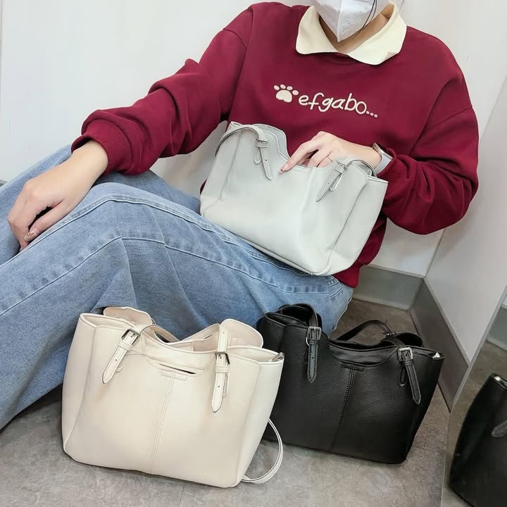 素色皮革長帶包:圖片 4