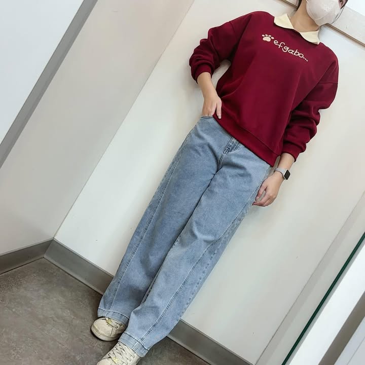 寬版直筒牛仔褲 - Image 4
