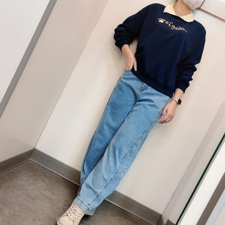 寬版直筒牛仔褲 - Image 3