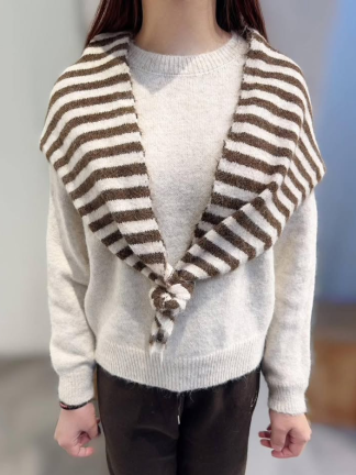 仿羊毛披肩兩件式毛衣