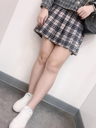 學院風格紋百褶短裙