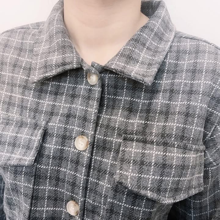 格紋口袋短版襯衫:圖片 11