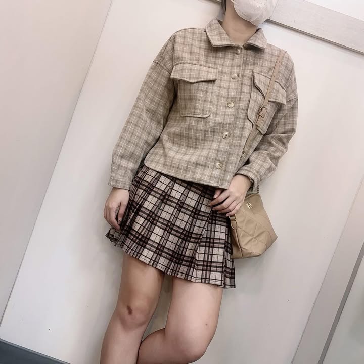格紋口袋短版襯衫:圖片 13