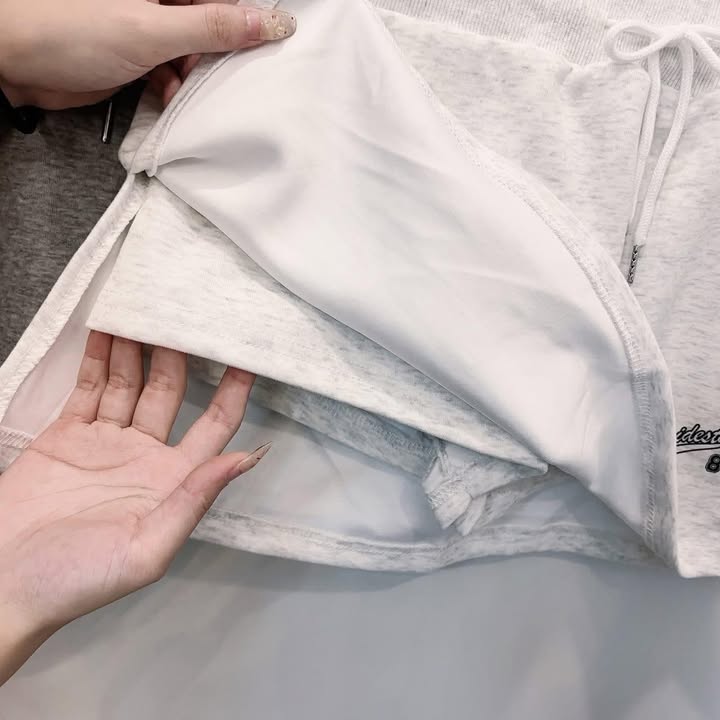 休閒抽繩棉質短裙 - Image 12