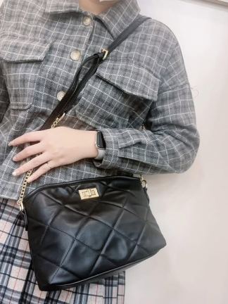 菱格鍊條小方包