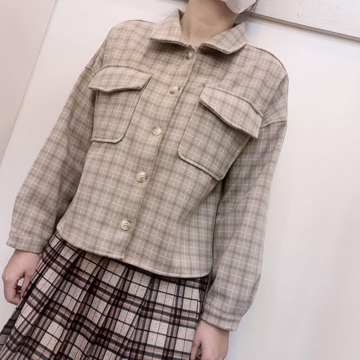 格紋口袋短版襯衫:圖片 5
