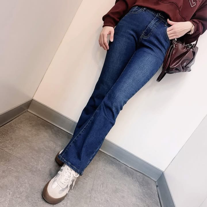 藍色刷毛喇叭褲:圖片 2