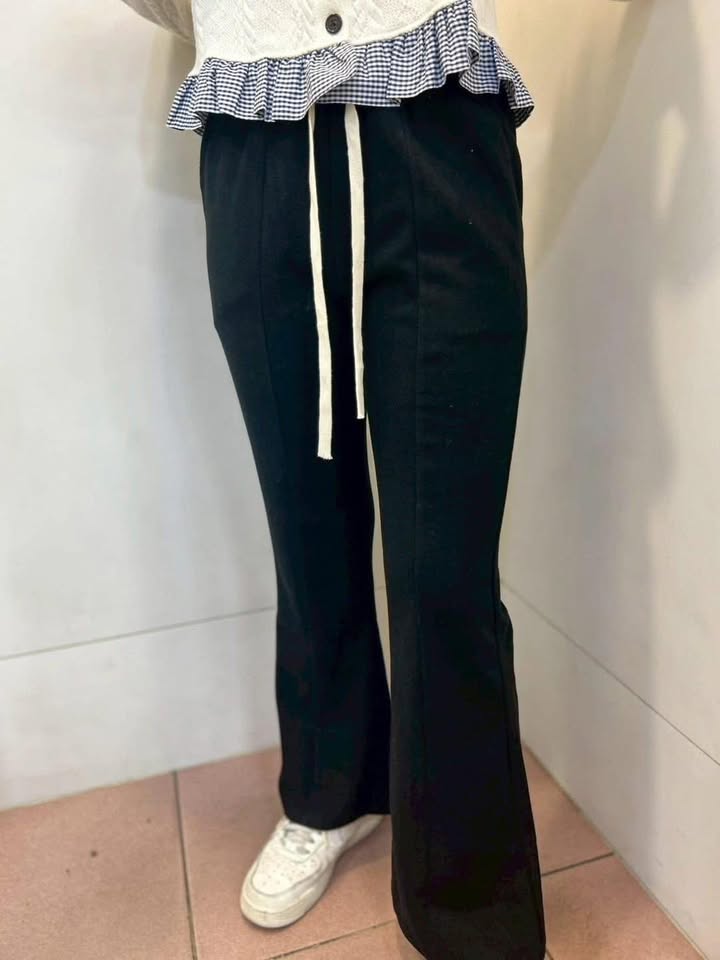 👖 高腰微喇叭休閒長褲:圖片 3