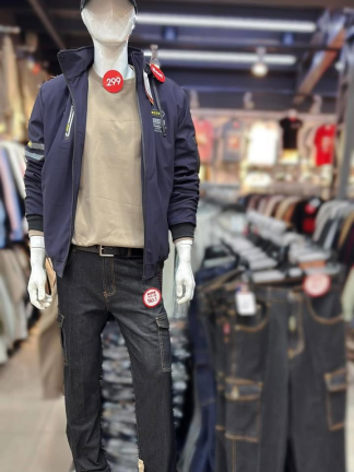 牛仔多袋工作褲