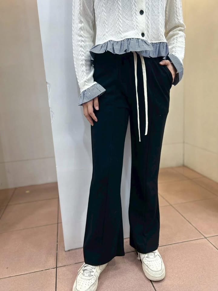 👖 高腰微喇叭休閒長褲:圖片 5