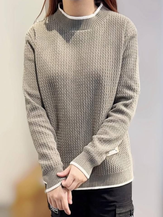 拼色厚磅拼色毛衣