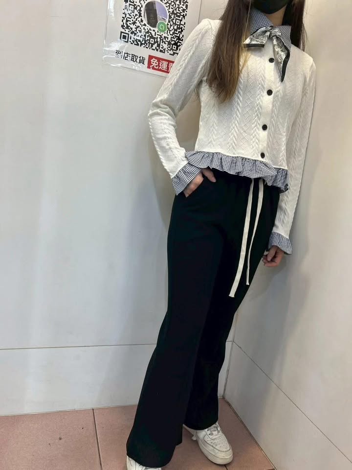 👖 高腰微喇叭休閒長褲:圖片 4