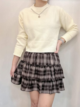 格紋層次蛋糕短裙