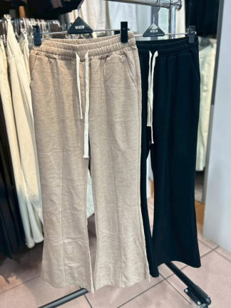 👖 高腰微喇叭休閒長褲