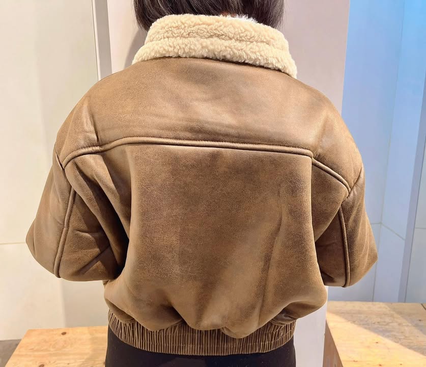 個性短版麂皮外套 - Image 11