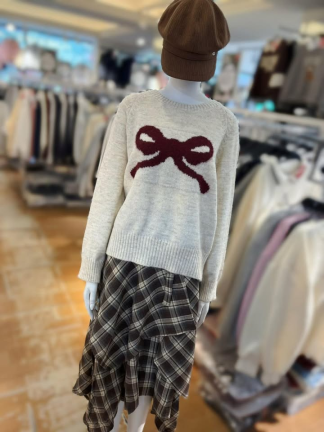 大蝴蝶結針織上衣