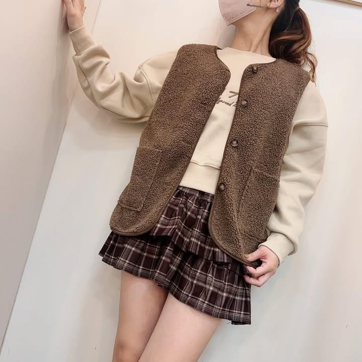 軟萌顆粒感保暖口袋背心:圖片 6