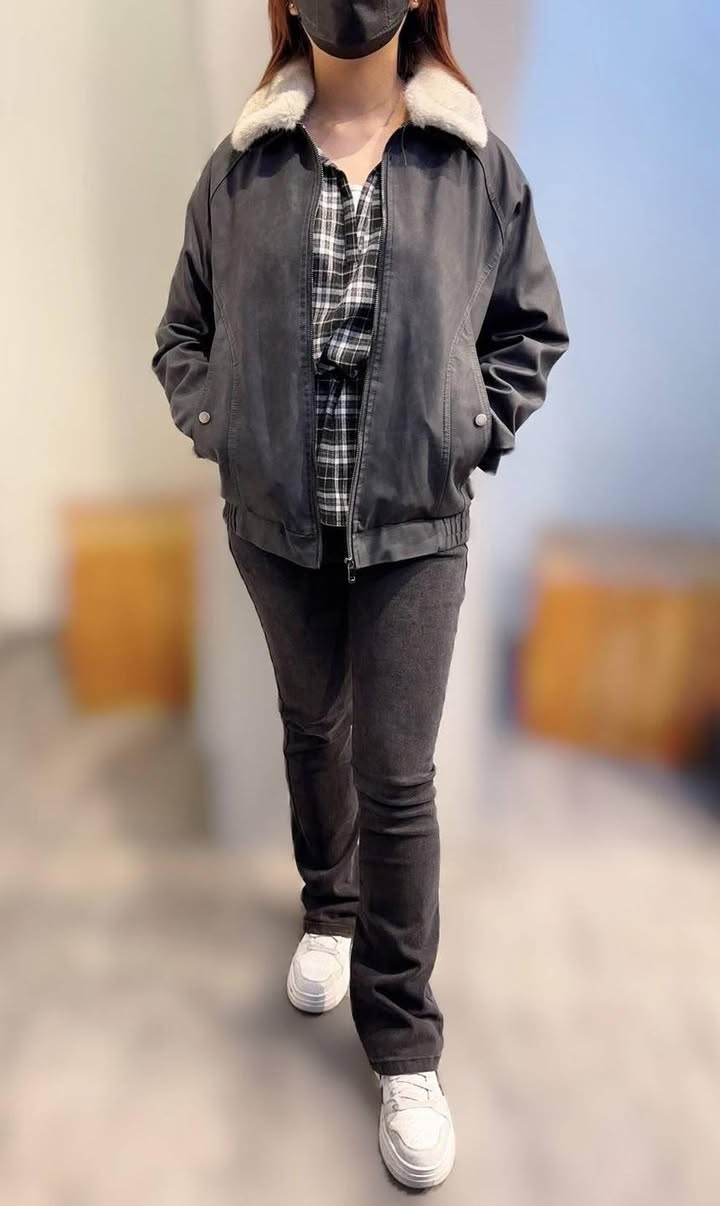 毛翻領復古皮革外套:圖片 9
