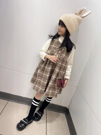 兩件式格子洋裝