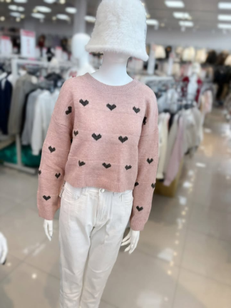小愛心短版針織上衣