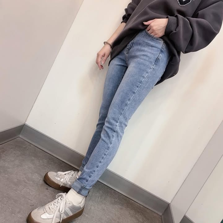 素面牛仔窄管褲 - Image 5